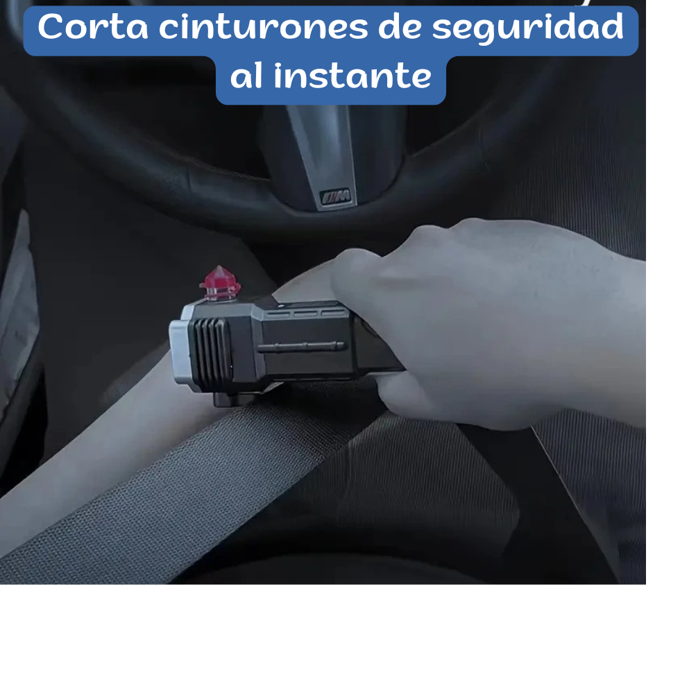🔦 Linterna LED Táctica 4 en 1 con Martillo de Seguridad y Carga USB ✨